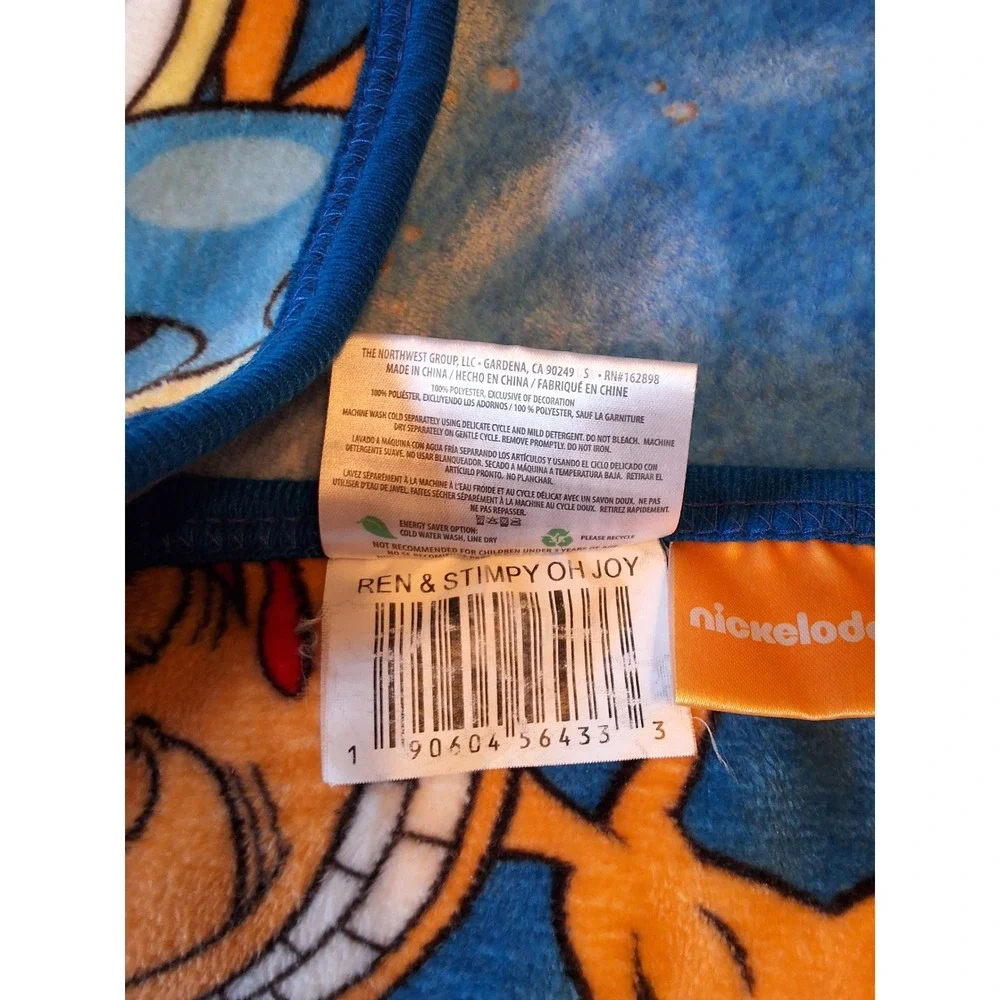 Northwest Nickelodeon Ren & Stimpy Oh Joy Fleece Throw Blanket Blue 46x60